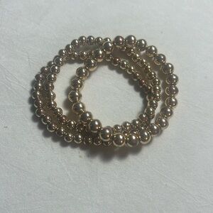 Set of 3 gold bead bracelets
